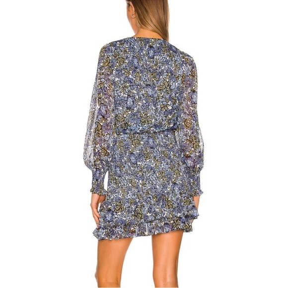 Veronica Beard Blue Floral Long Sleeve Dress - Picture 2 of 5